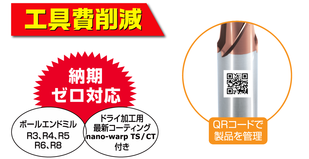 工具費削減、納期ゼロ対応、QRコードで製品を管理